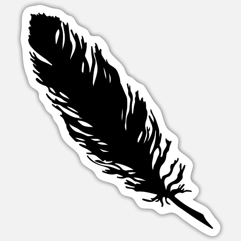 Feder - Sticker Größe S (10 x 10 cm) - Mattweiß