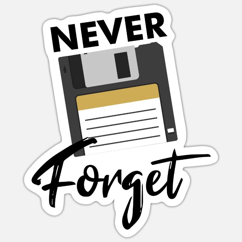Nerd Nerds Diskette Spruch - Sticker Größe S (10 x 10 cm) - Mattweiß
