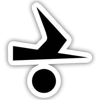 Oiseau de quille Signes de classe - Sticker taille S (10 x 10 cm) - blanc mat - Devant