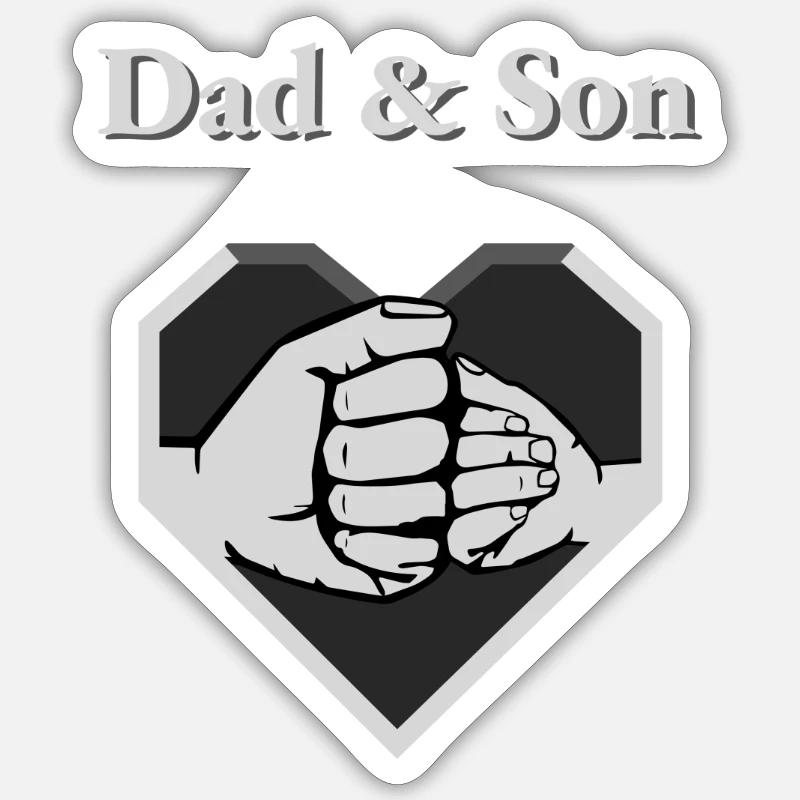 Vater & Sohn Faust - Sticker Größe S (10 x 10 cm) - Mattweiß