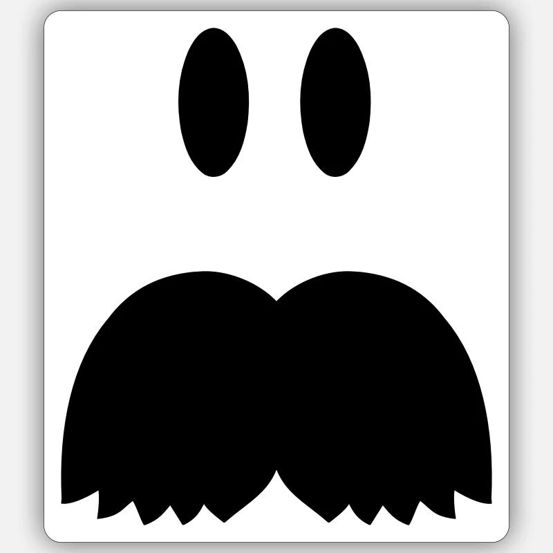 Bart Mustache - Sticker size S (10 x 10 cm) - white matte