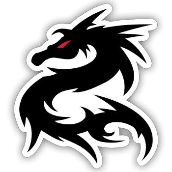 Drachen Fantasy Tattoo - Sticker Größe S (10 x 10 cm) - Mattweiß - Vorne