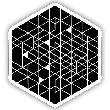 Quantum Runes Futhark 0 © Font Sign - Sticker Größe S (10 x 10 cm) - Mattweiß - Vorne