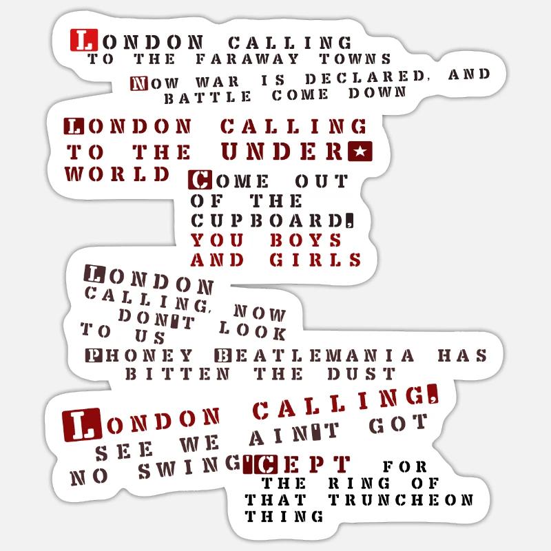 clash london calling - Sticker size S (10 x 10 cm) - white matte