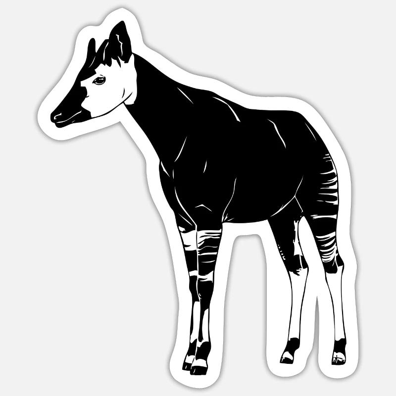 Okapi - Sticker taille S (10 x 10 cm) - blanc mat