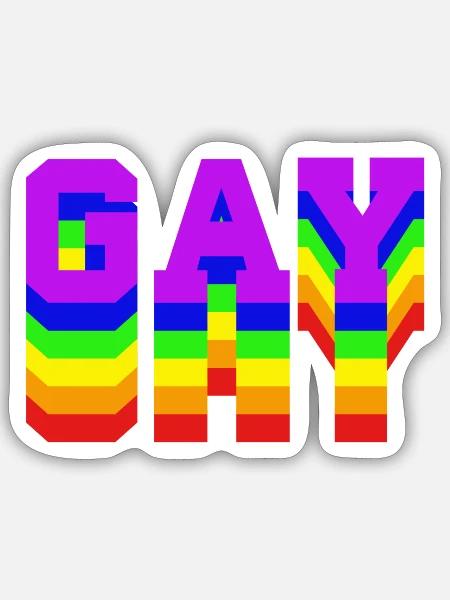 gay rainbow - Sticker Größe S (10 x 10 cm) - Mattweiß