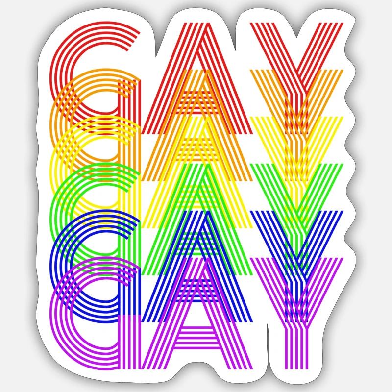 gay rainbow - Sticker size S (10 x 10 cm) - white matte