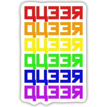 queer - Sticker Größe S (10 x 10 cm) - Mattweiß - Vorne