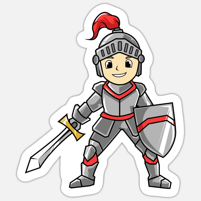 Ritter - Sticker Größe S (10 x 10 cm) - Mattweiß