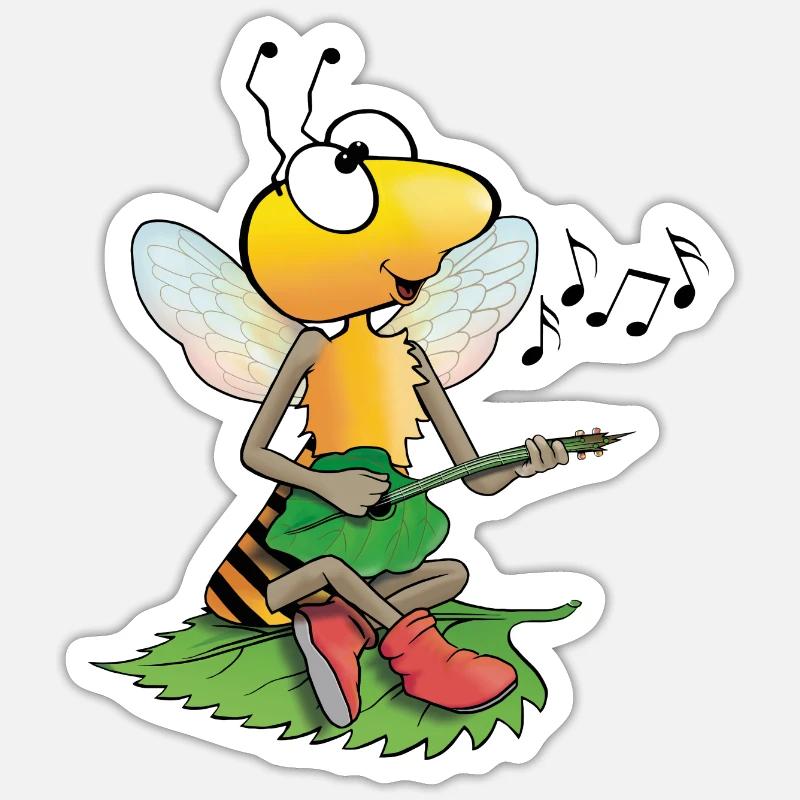 singing bee Sticker size S (10 x 10 cm)