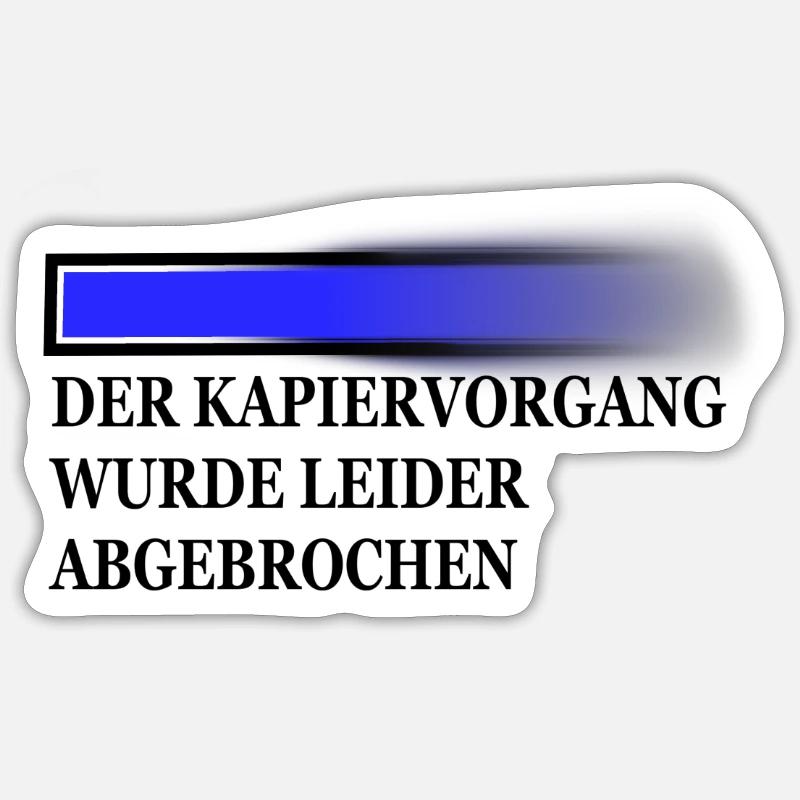 kapiervorgang schwarz Sticker Größe S (10 x 10 cm)