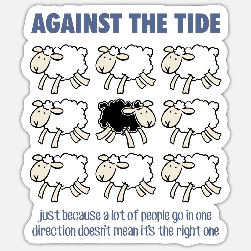 Gegen den Strom - Sticker Größe S (10 x 10 cm) - Mattweiß