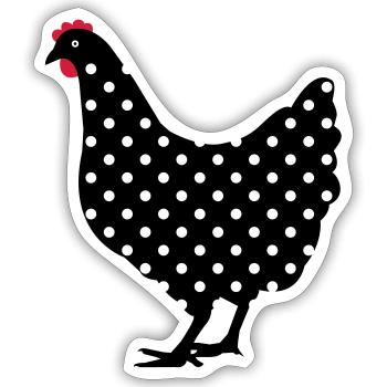 Chicken hen spotted - Sticker size S (10 x 10 cm) - white matte - Front