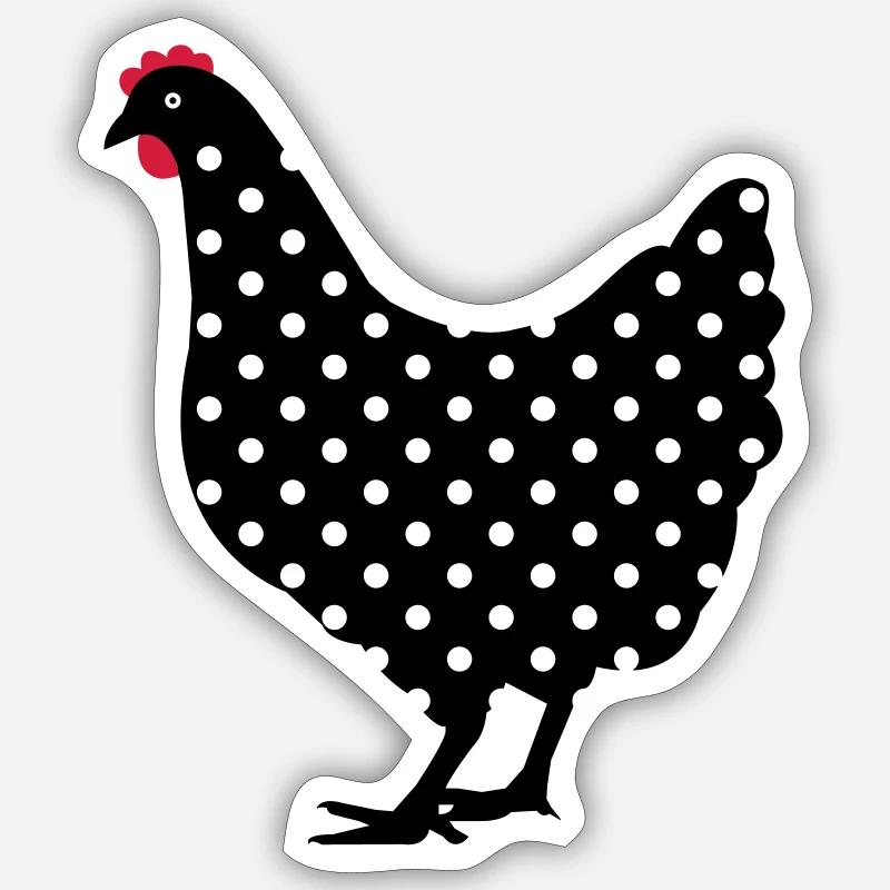 Chicken hen spotted - Sticker size S (10 x 10 cm) - white matte