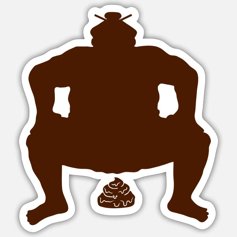 Tas de lutteurs de sumo - Sticker taille S (10 x 10 cm) - blanc mat