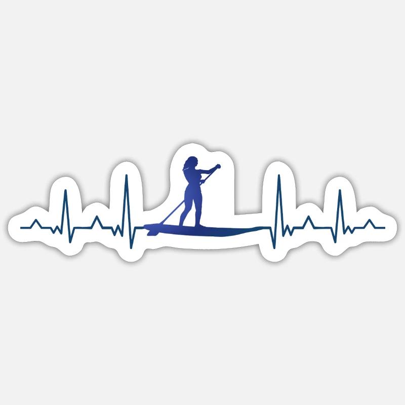 Planche de surf paddle paddle SUP Heartbeat - Sticker taille S (10 x 10 cm) - blanc mat