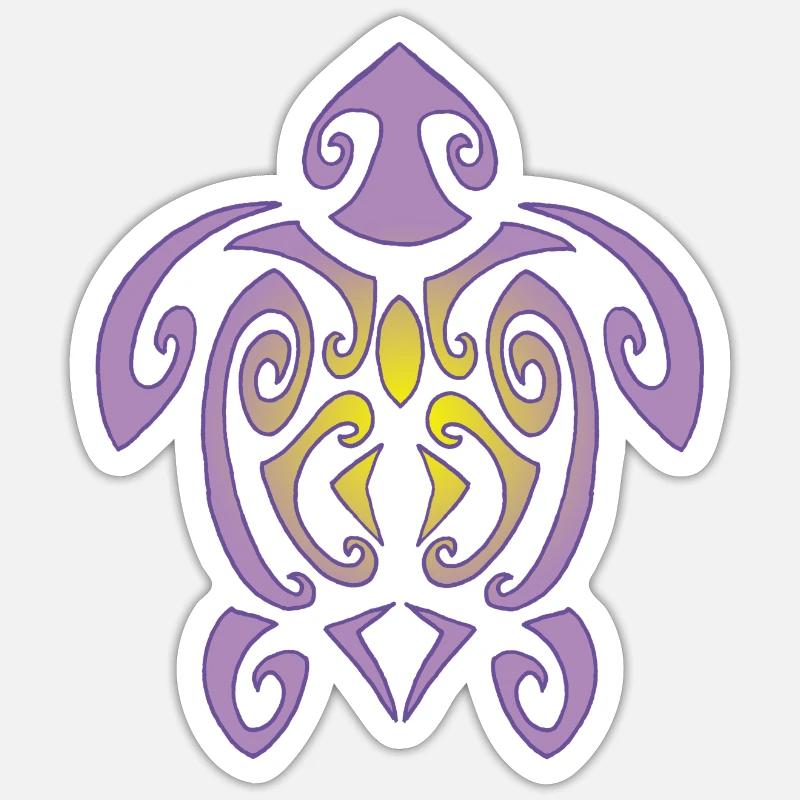 Polynesian turtle - Sticker size S (10 x 10 cm) - white matte