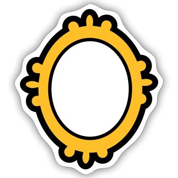 mirror - Sticker size S (10 x 10 cm) - white matte - Front