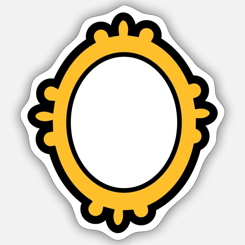 Spiegel - Sticker Größe S (10 x 10 cm) - Mattweiß
