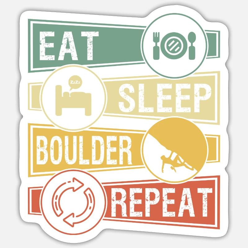 Bouldern - Sticker taille S (10 x 10 cm) - blanc mat
