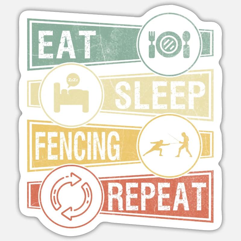 Fechten Fechtkampf - Sticker Größe S (10 x 10 cm) - Mattweiß