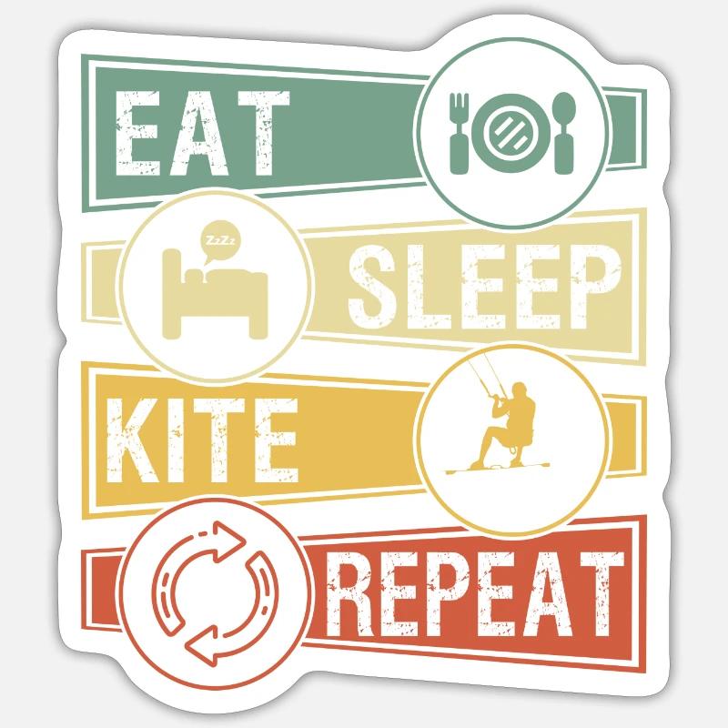 Kiter - Sticker Größe S (10 x 10 cm) - Mattweiß