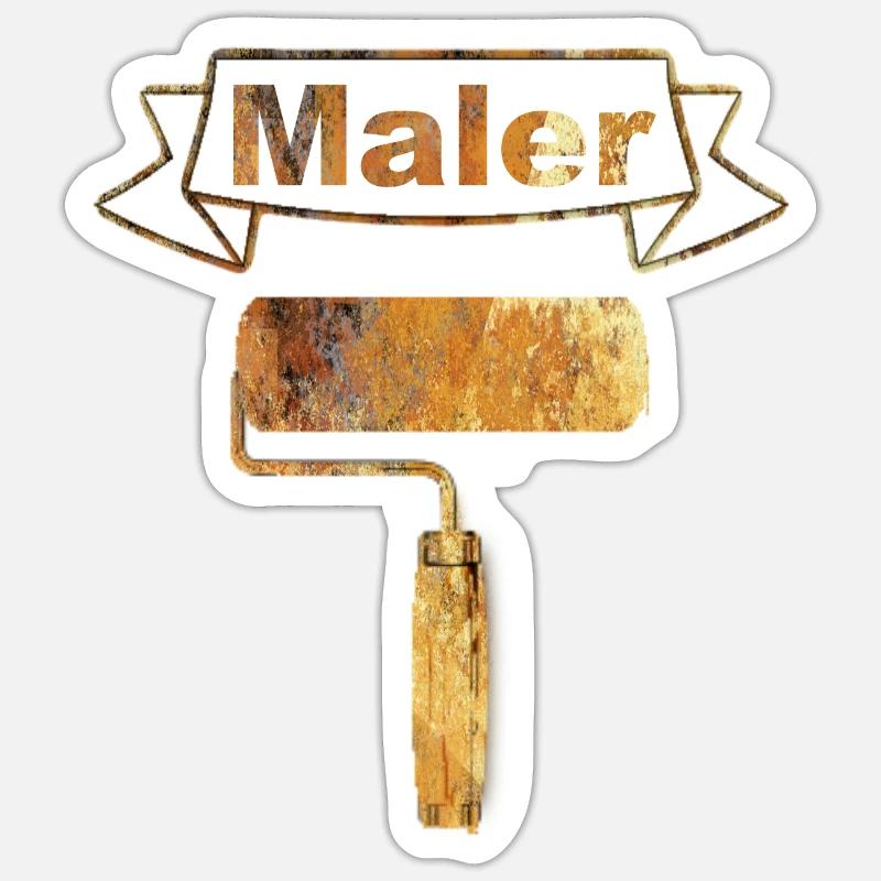Beruf Maler - Sticker Größe S (10 x 10 cm) - Mattweiß