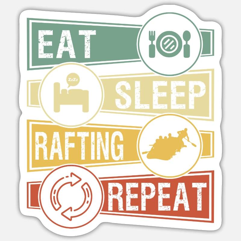 Rafting - Sticker Größe S (10 x 10 cm) - Mattweiß