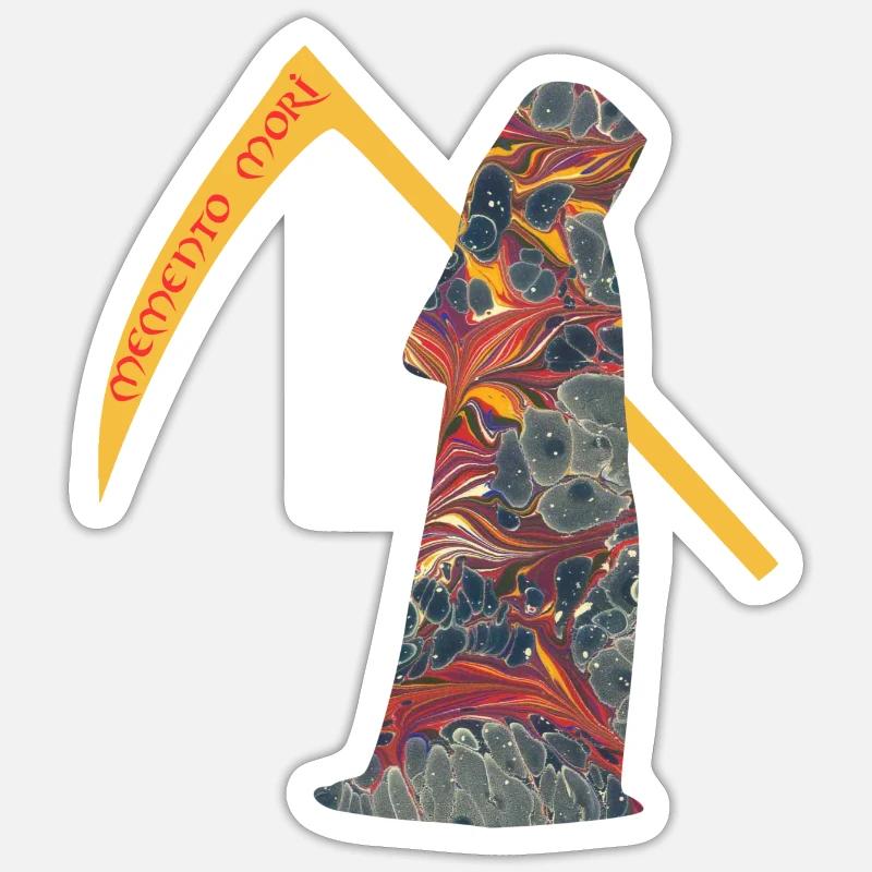Pense que tu vas mourir e 227 Fauchenmann - Sticker taille S (10 x 10 cm) - blanc mat