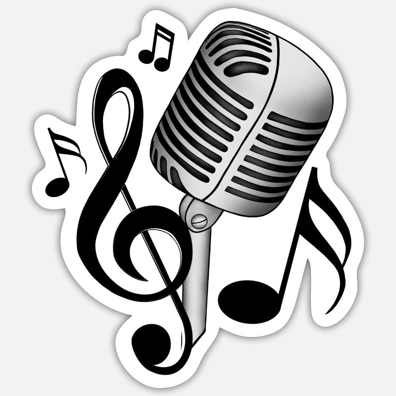 microphone Sticker taille S (10 x 10 cm)