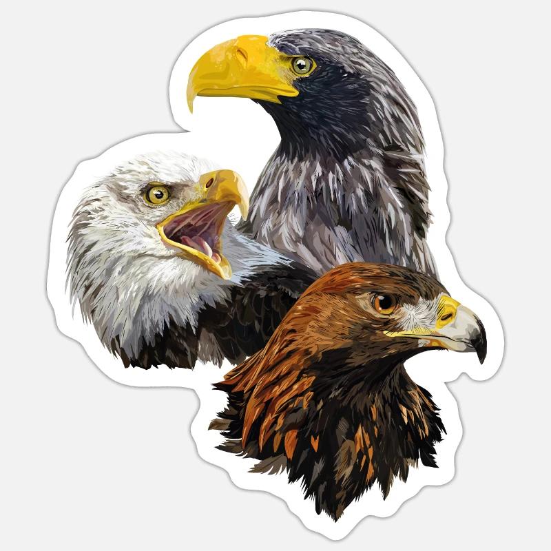 Oiseaux de proie - Sticker taille S (10 x 10 cm) - blanc mat