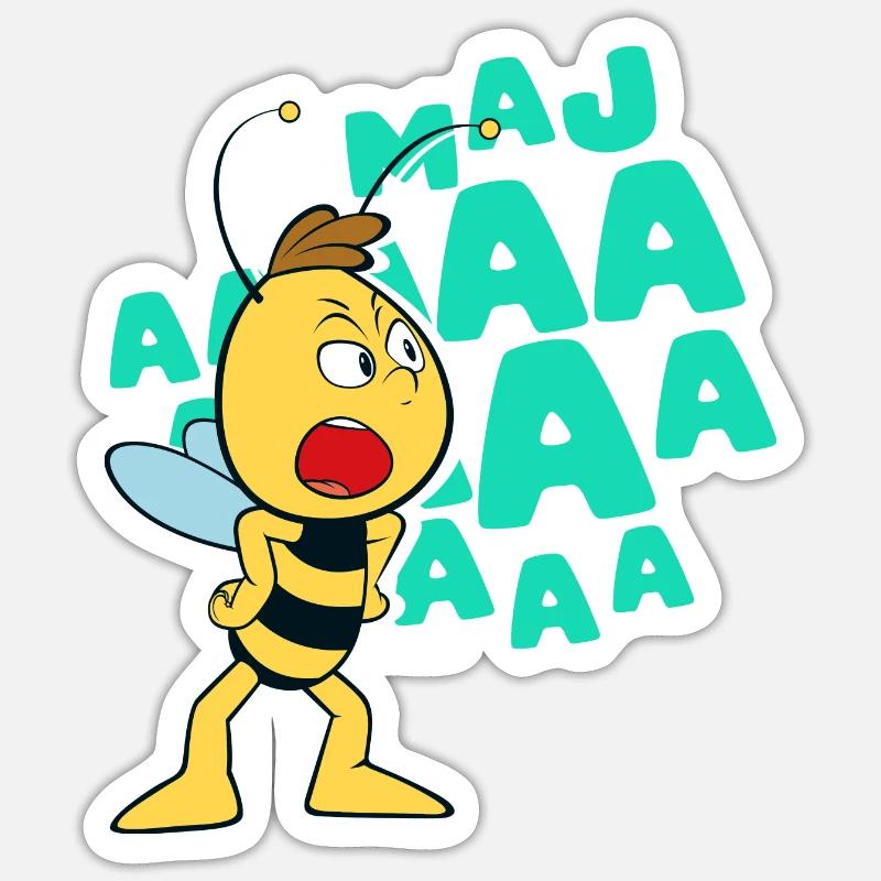 Maya The Bee Willy Shouting - Sticker size S (10 x 10 cm) - white matte