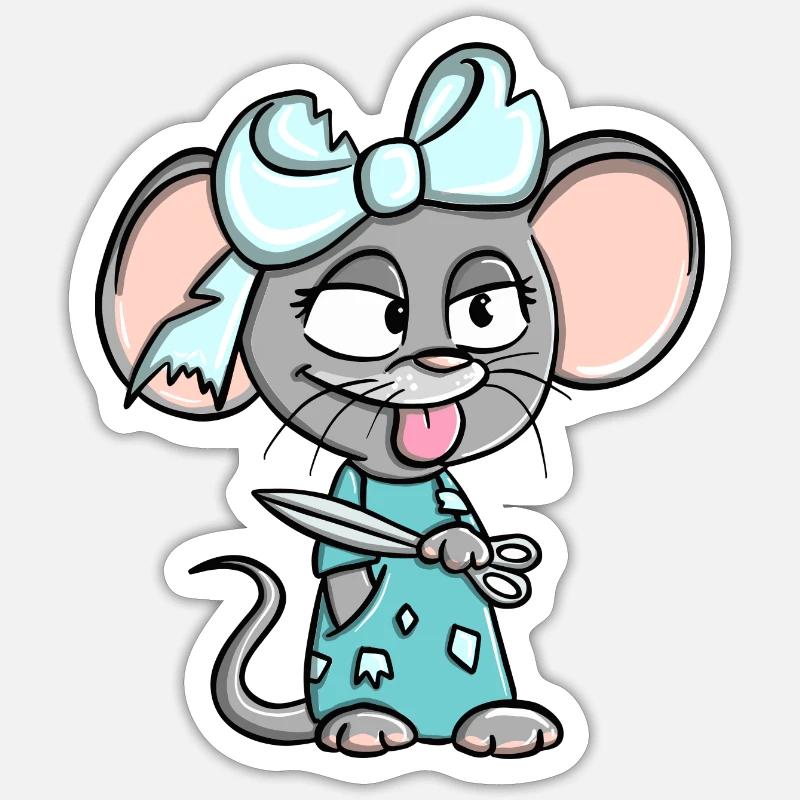 Déclaration de conception de souris effrontée Susi Schnipp Schnapp Sticker taille S (10 x 10 cm)