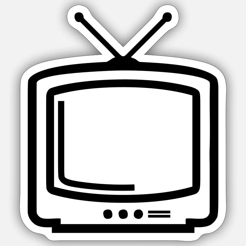 tv - Sticker size S (10 x 10 cm) - white matte