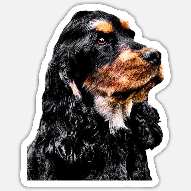 Cocker - Sticker taille S (10 x 10 cm) - blanc mat