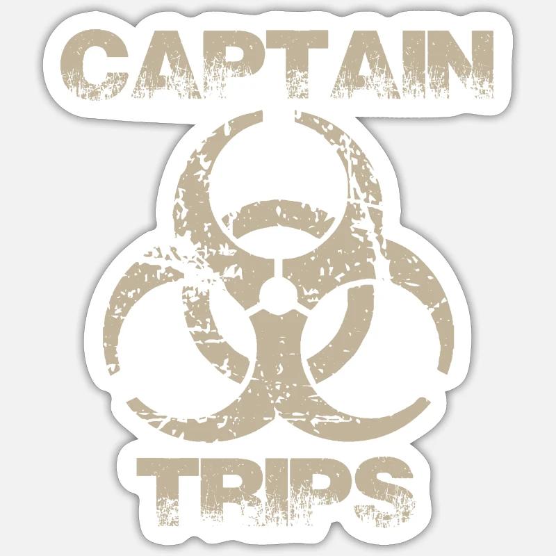captain trips - Sticker size S (10 x 10 cm) - white matte