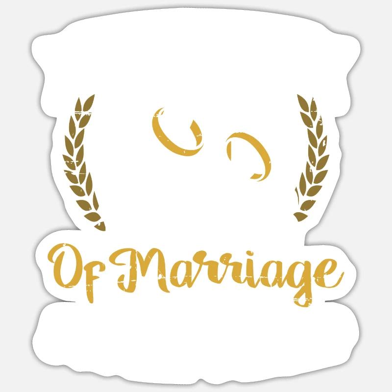 20e anniversaire de mariage - Sticker taille S (10 x 10 cm) - blanc mat