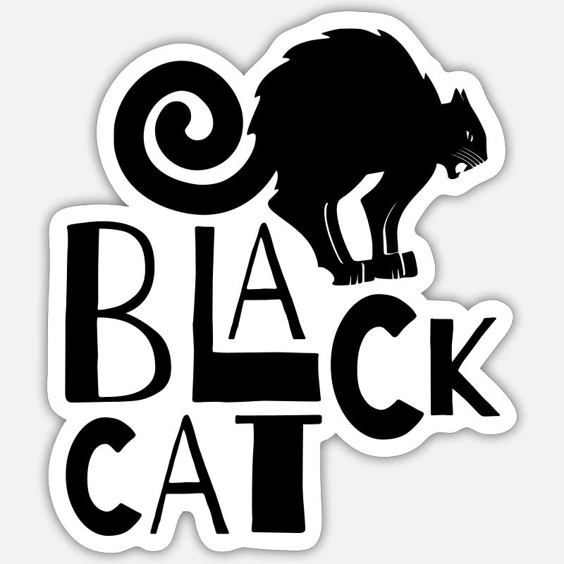 Black Cat - Sticker size S (10 x 10 cm) - white matte