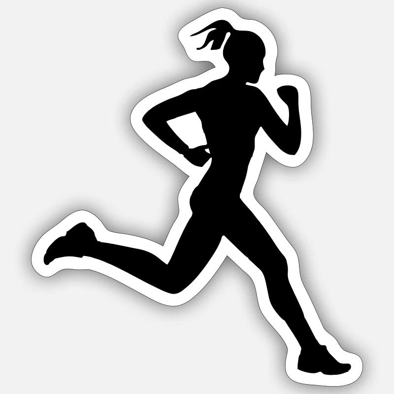 Läuferin oder Läuferin beim Laufen Sticker Größe S (10 x 10 cm)