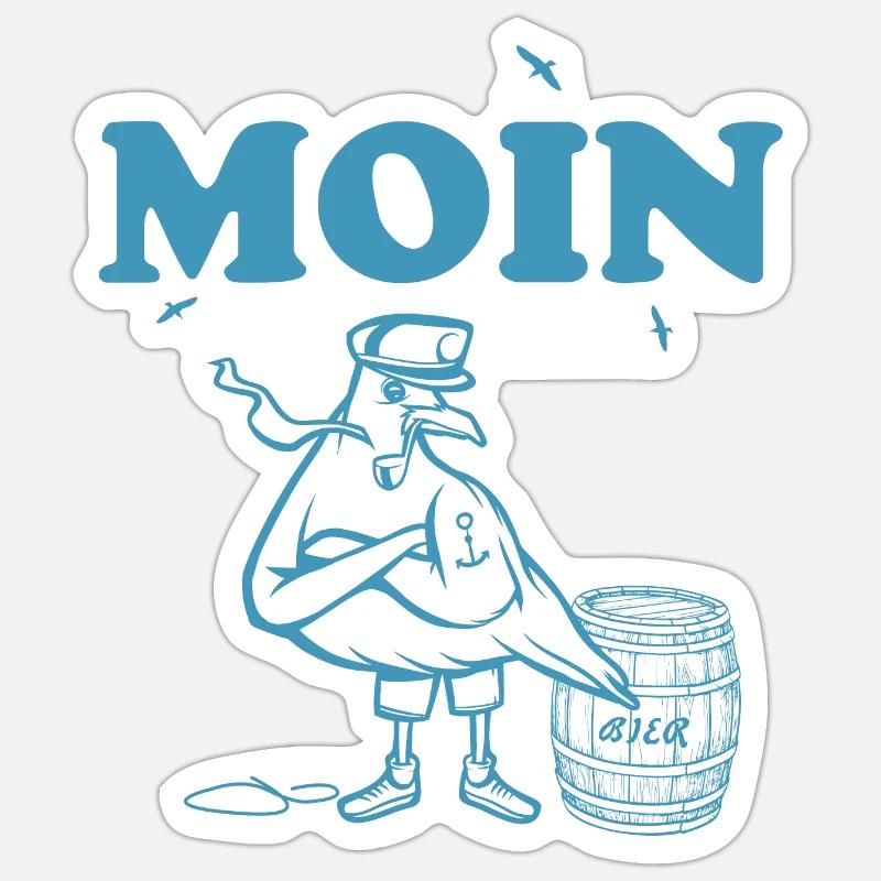 An der Küste - Sticker Größe S (10 x 10 cm) - Mattweiß