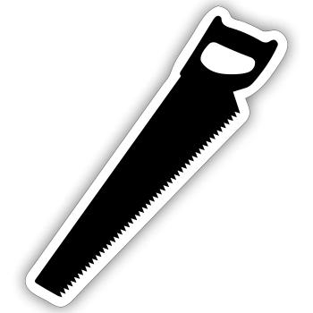 Saw for carpenter or woodworker logo - Sticker size S (10 x 10 cm) - white matte - Front