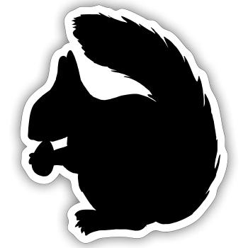 Squirrel with nut shadow figure - Sticker size S (10 x 10 cm) - white matte - Front