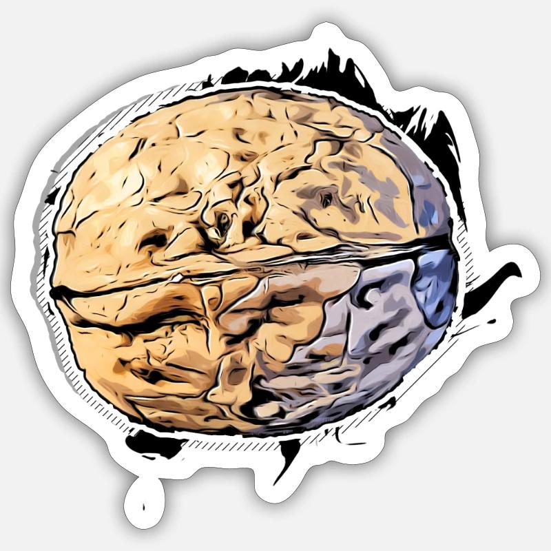 Walnut - Sticker size S (10 x 10 cm) - white matte