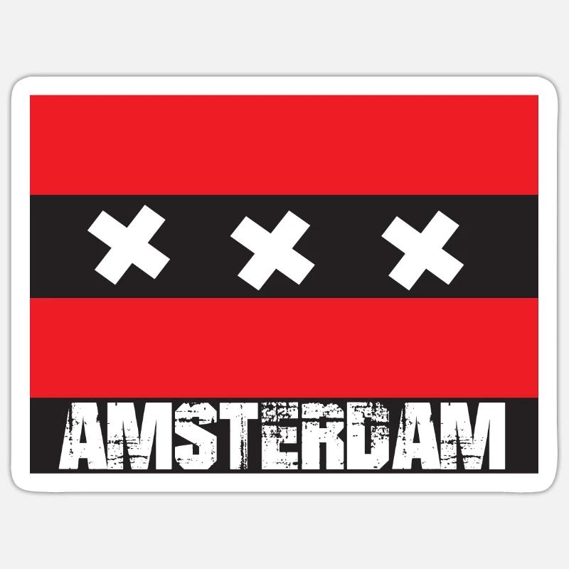 Amsterdam - Sticker size S (10 x 10 cm) - white matte