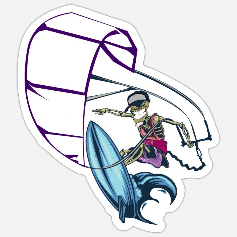 kitesurfing - Sticker size S (10 x 10 cm) - white matte