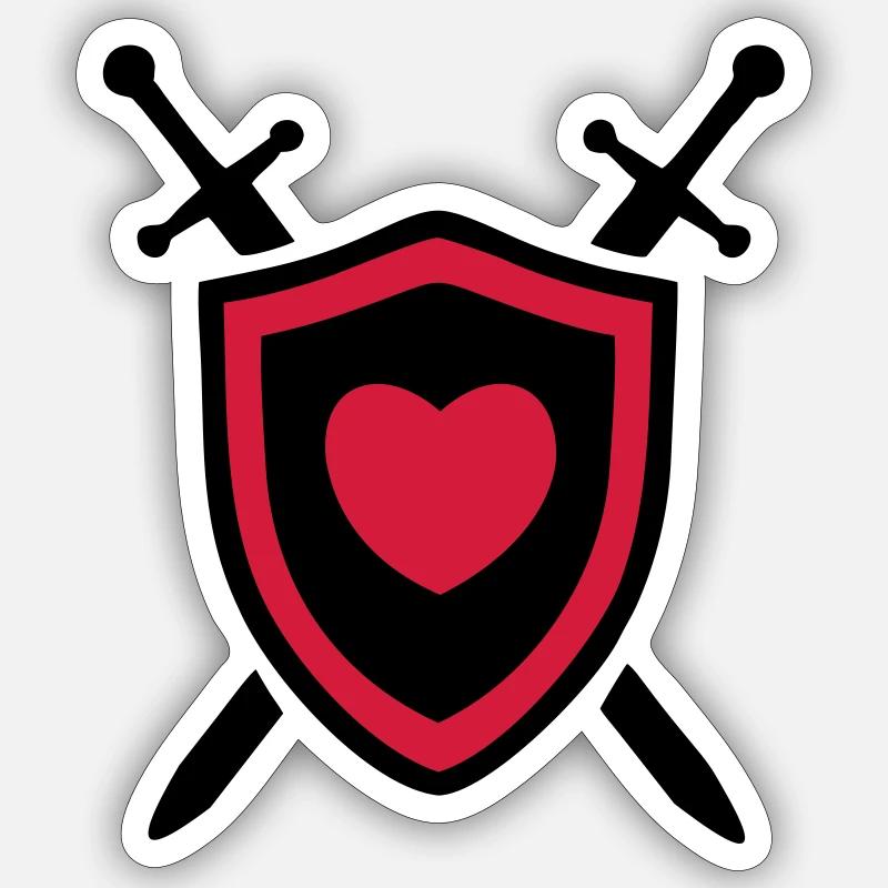 L'amour pour le bouclier courageux2 Sticker taille S (10 x 10 cm)