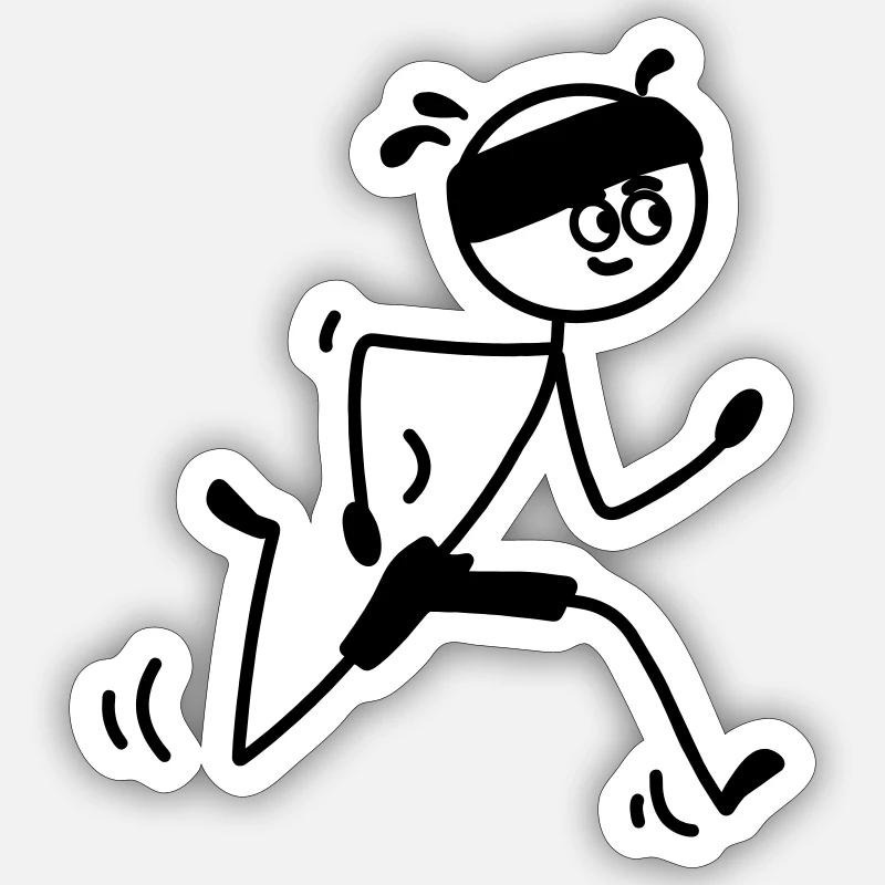 Läufer jung oder Mann mit Schweißband Sticker Größe S (10 x 10 cm)