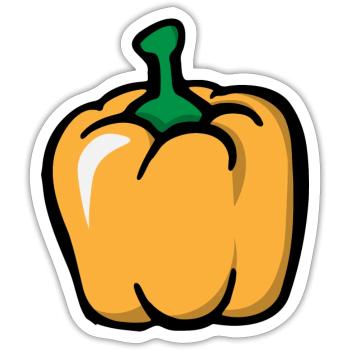Yellow peppers paprica yellow pepper - Sticker size S (10 x 10 cm) - white matte - Front