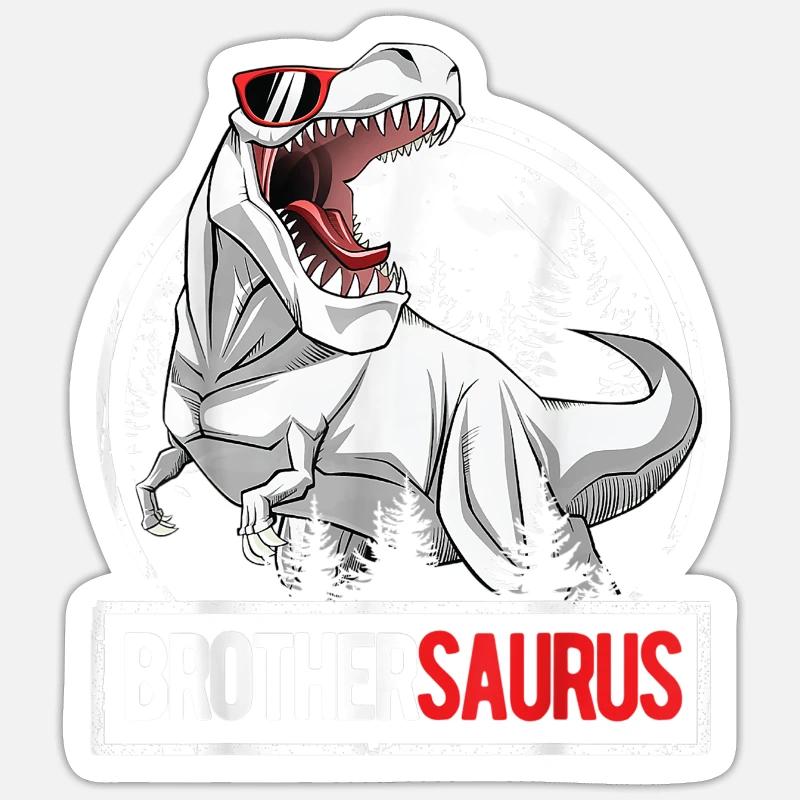 Frèresaurus - Sticker taille S (10 x 10 cm) - blanc mat