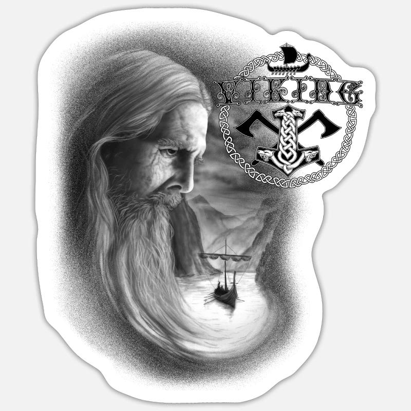 Viking - Sticker taille S (10 x 10 cm) - blanc mat